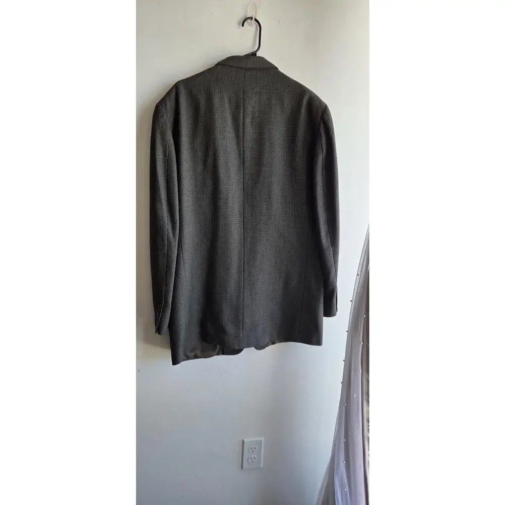 Vintage Oscar De La Renta 3Button Wool Blazer Sport Coat Jacket Men's Gray 44L